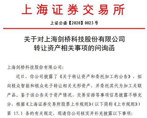劍橋科技轉讓資產引監管問詢 賬面為零評估卻值2560萬，技術開發背后是否暗藏關聯？